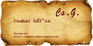 Csabai Géza névjegykártya