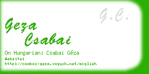 geza csabai business card