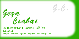 geza csabai business card